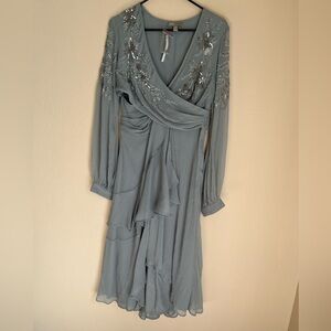 ASOS dress NEW!! So beautiful!! Beaded gray/blueish color size 8!!!